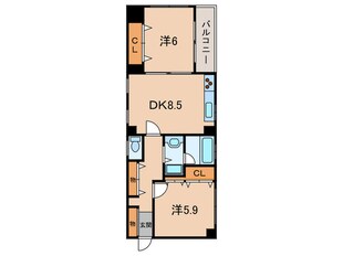 カ－ネル赤坂の物件間取画像